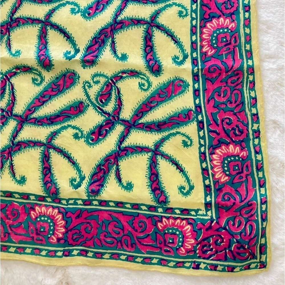 Shahzadi Silk‎ Scarf, made in India. 35” Square.